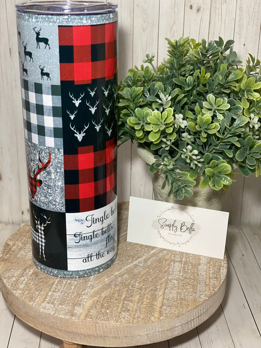 Buffalo plaid Holly Jolly