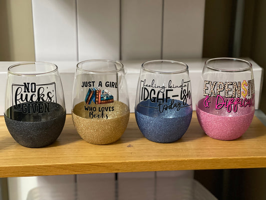 Wine Glasses Glittered (As Seen on LIVE)