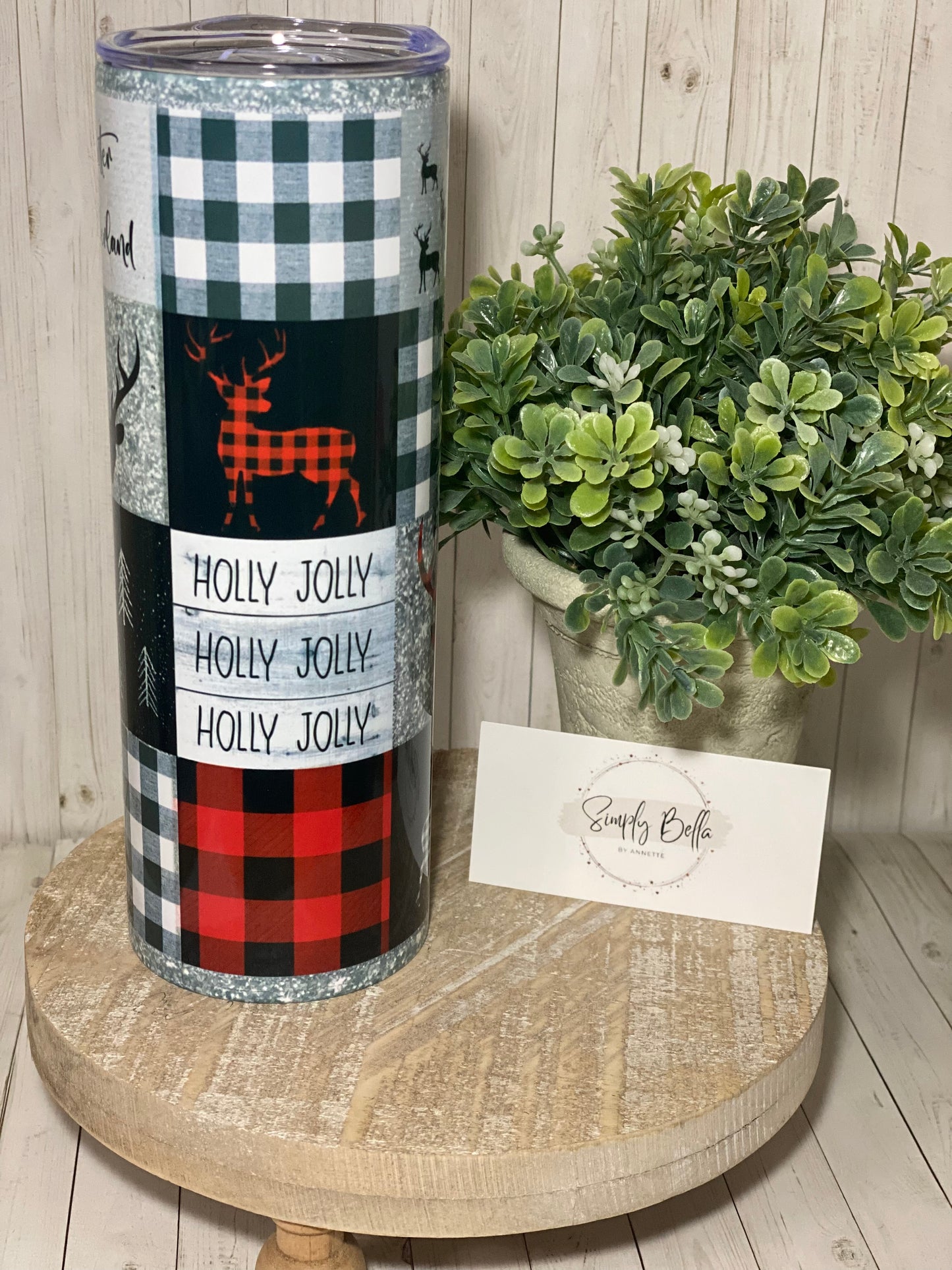 Buffalo plaid Holly Jolly