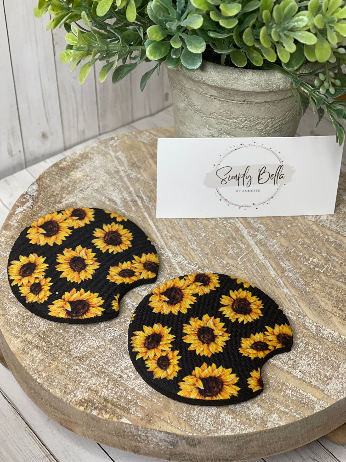 Sunflower car coasters