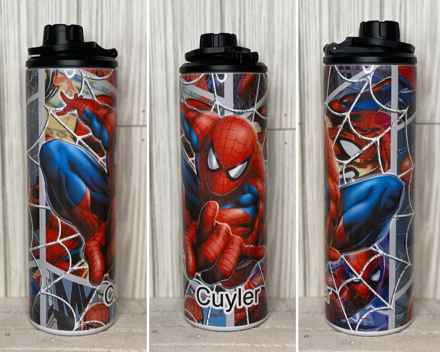 Buy SKI Polo Spiderman Print Round Plastic Insulated Water Bottle